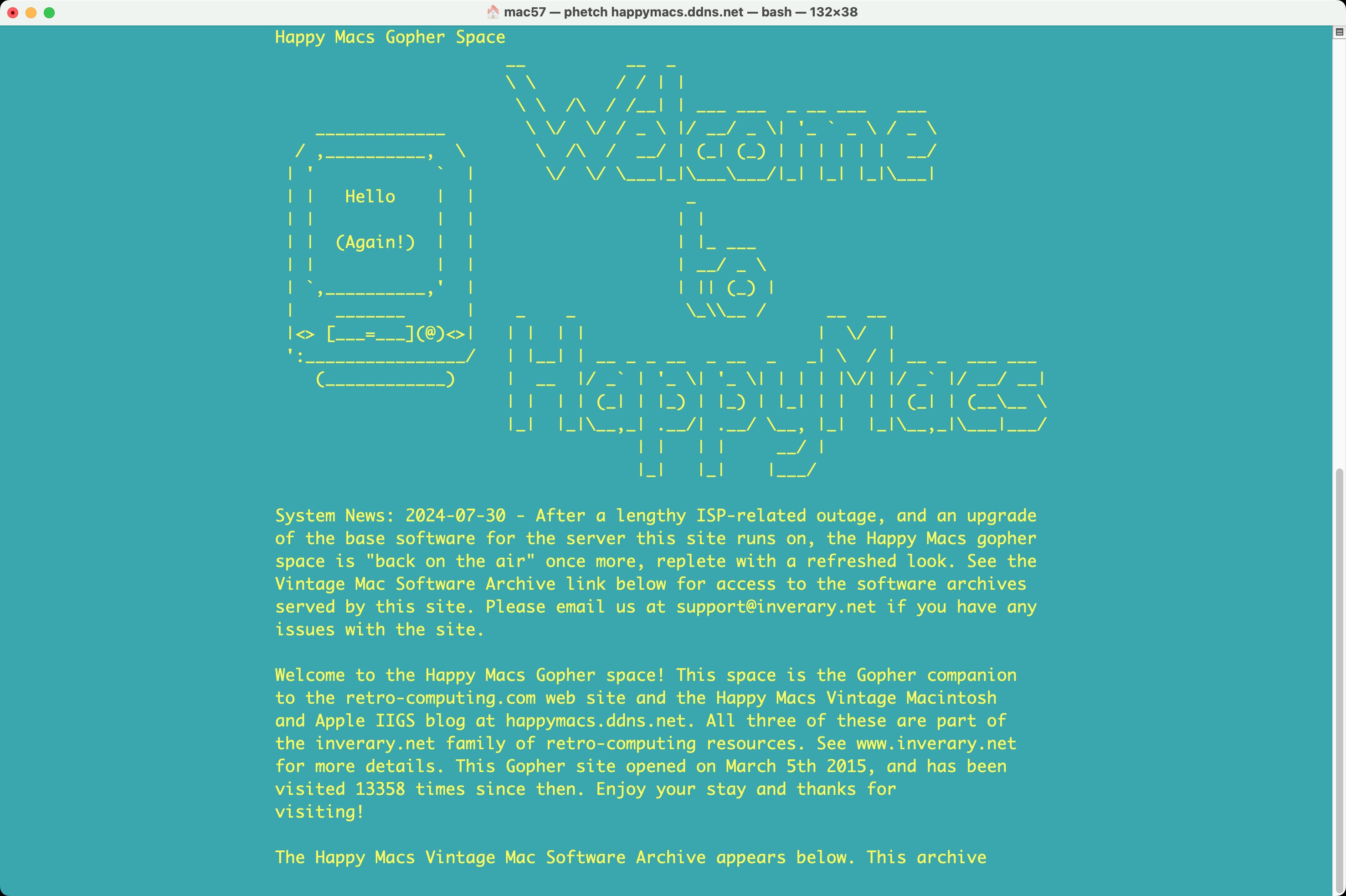 Happy Macs Gopher Site Screen Shot